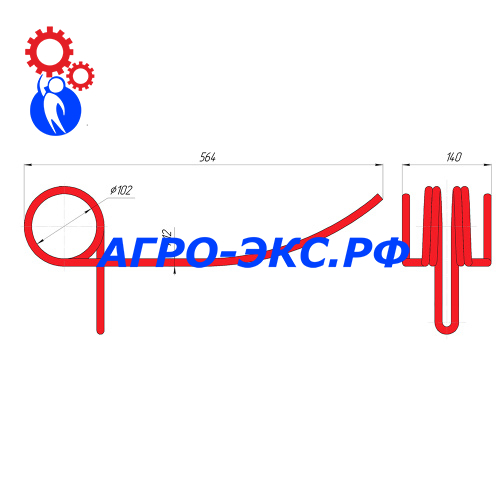 Зуб пружинный на культиватор 445067 (2)